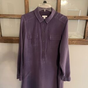 J. Jill Purple Long Sleeve Dress